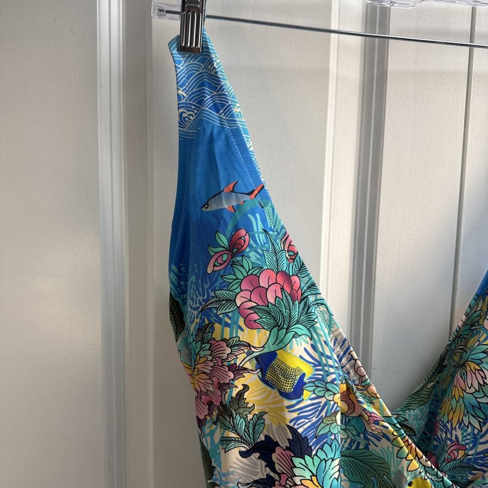 Johnny‎ Was Mixi Printed Wrap One Piece Swimsuit Multi Size M NWT - Picture 4 of 11